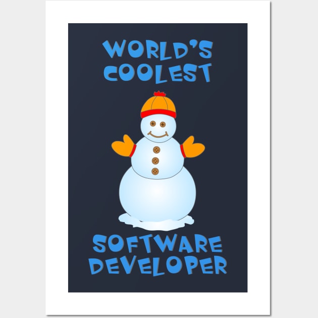 Coolest Software Developer Snowman Wall Art by Barthol Graphics